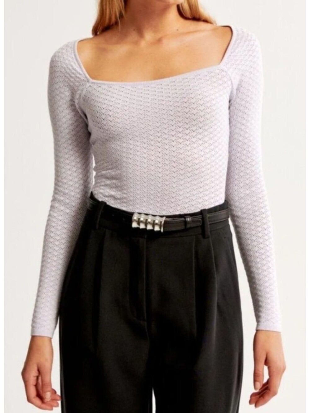 ABERCROMBIE light purple knit long sleeve bodysuit sz XS
